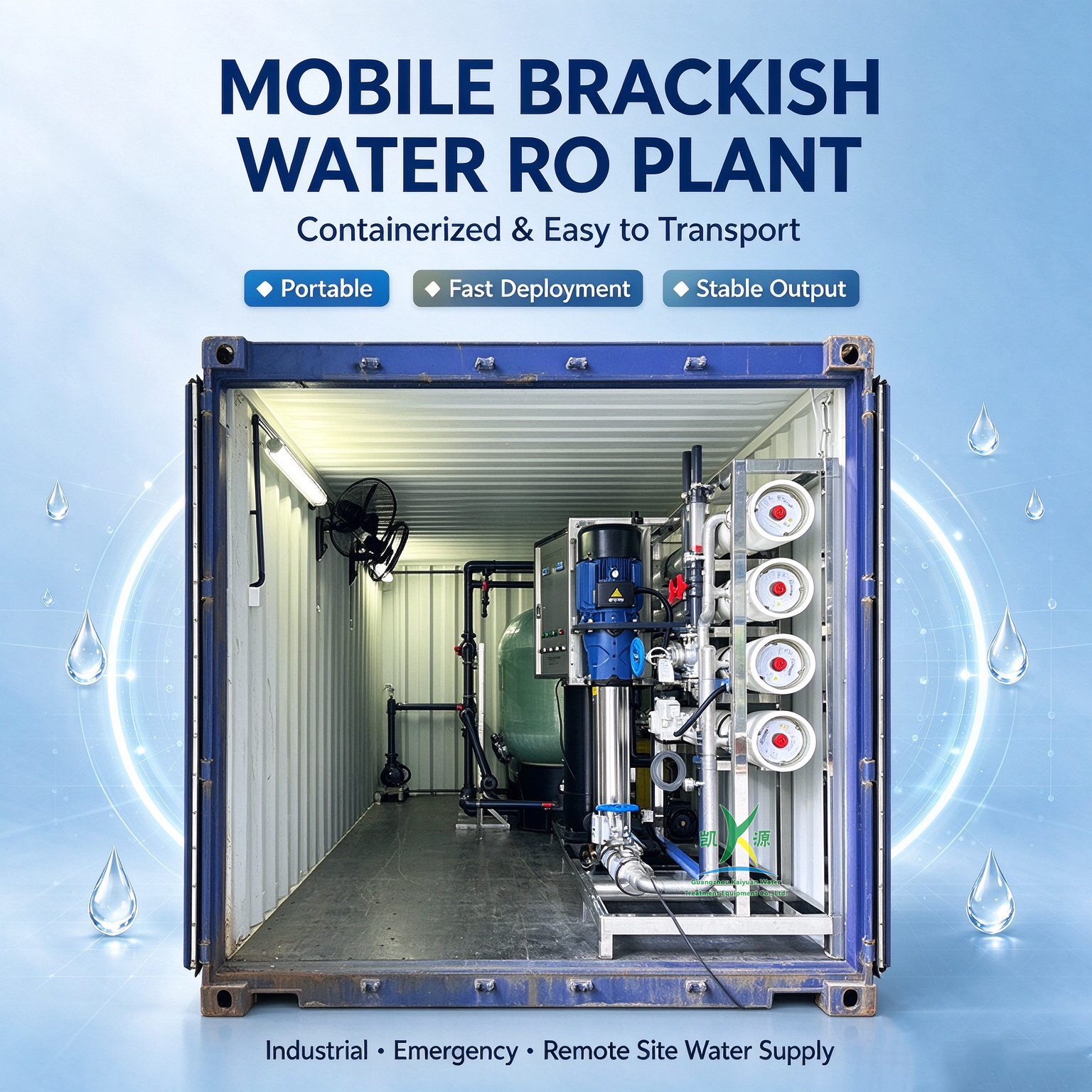 6T/H containerized brackish water RO plant internal RO system