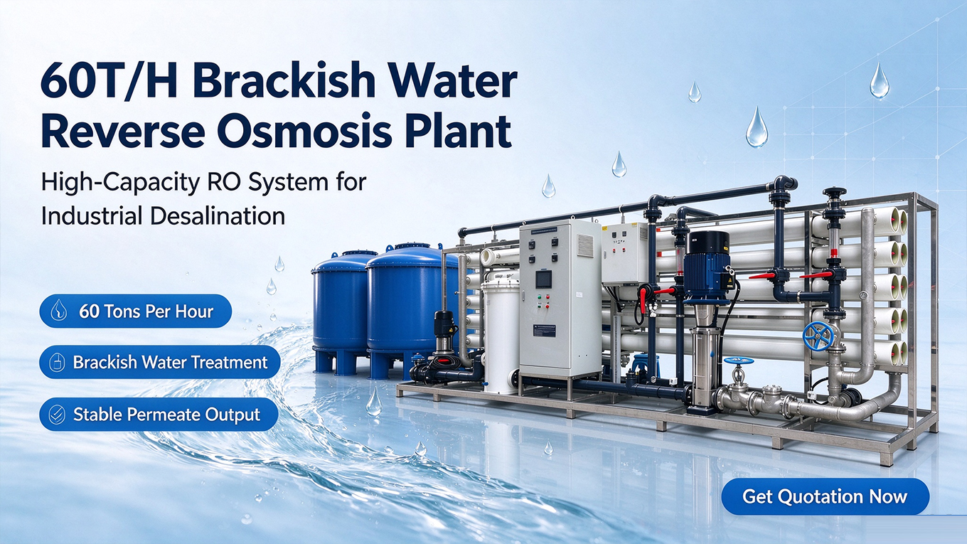 60T/H Brackish Water Reverse Osmosis Plant Full Unit