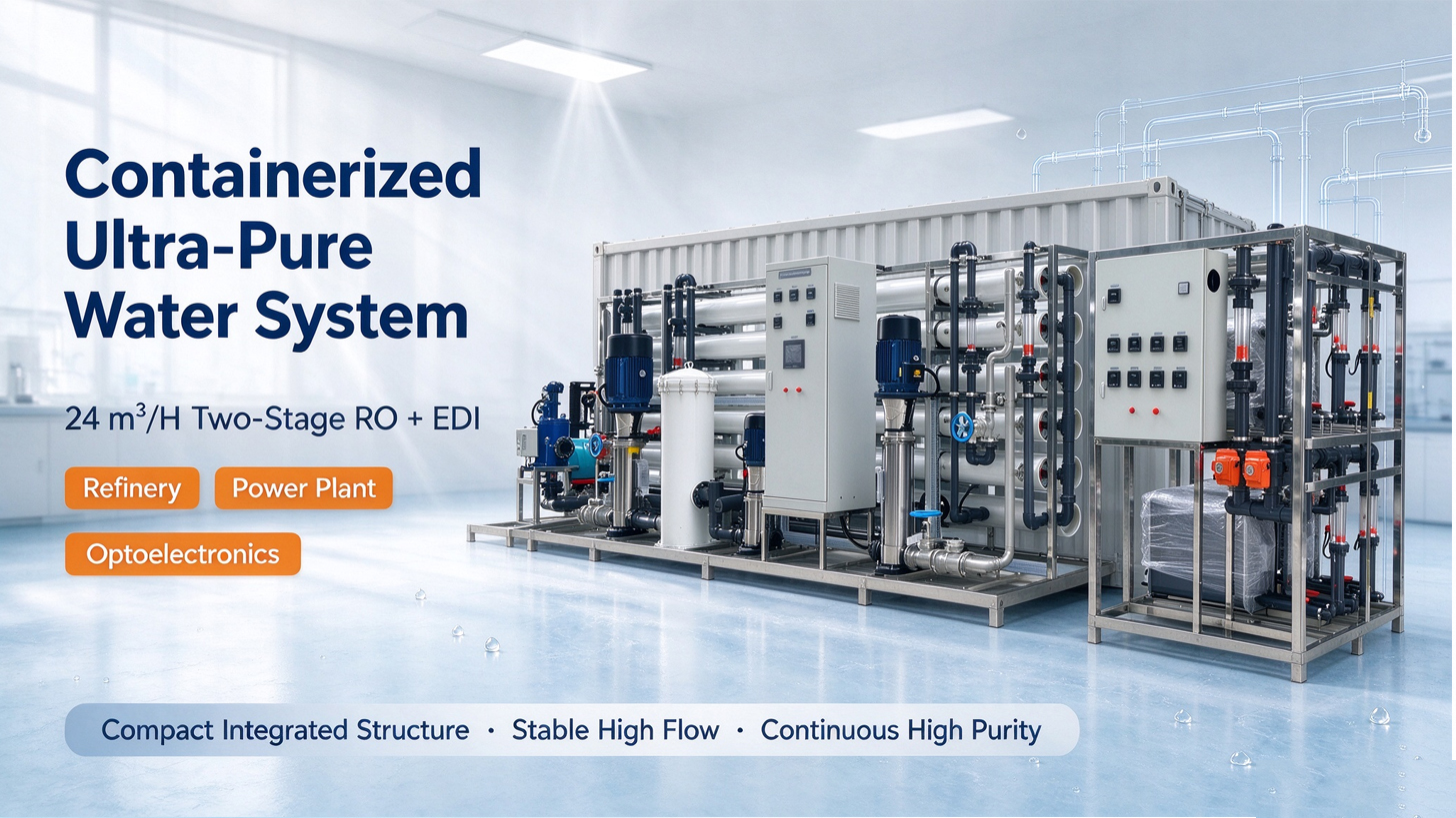 24m³/H Containerized Double RO EDI Ultra Pure Water Equipment