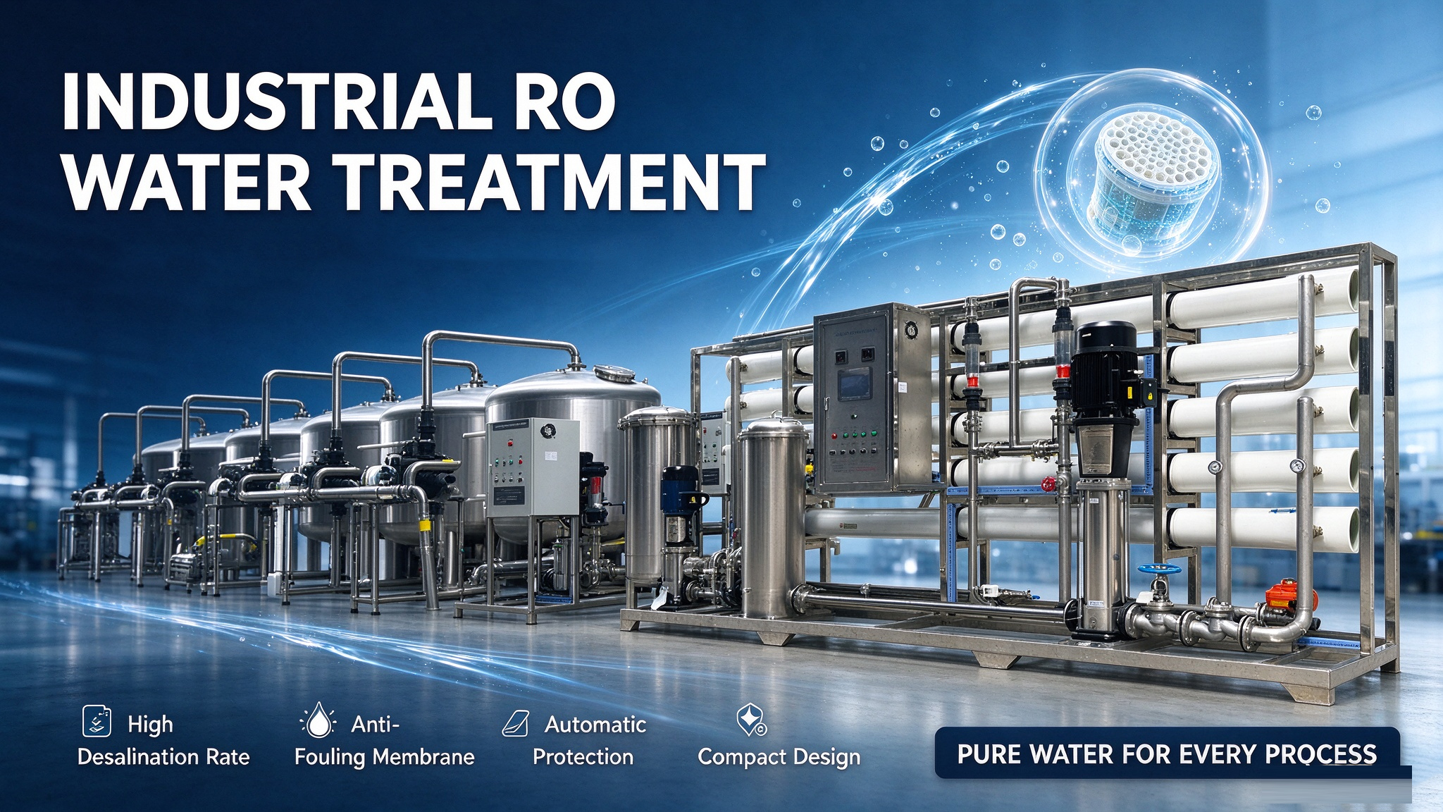 20 ton per hour reverse osmosis water treatment equipment